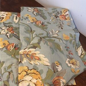 Floral Patterned Fabric in Blue and Yellow